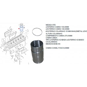 Camisa Motor P124 G124 R124 400 S5 Motor DC13 C76730000